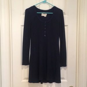Anthro navy cotton dress